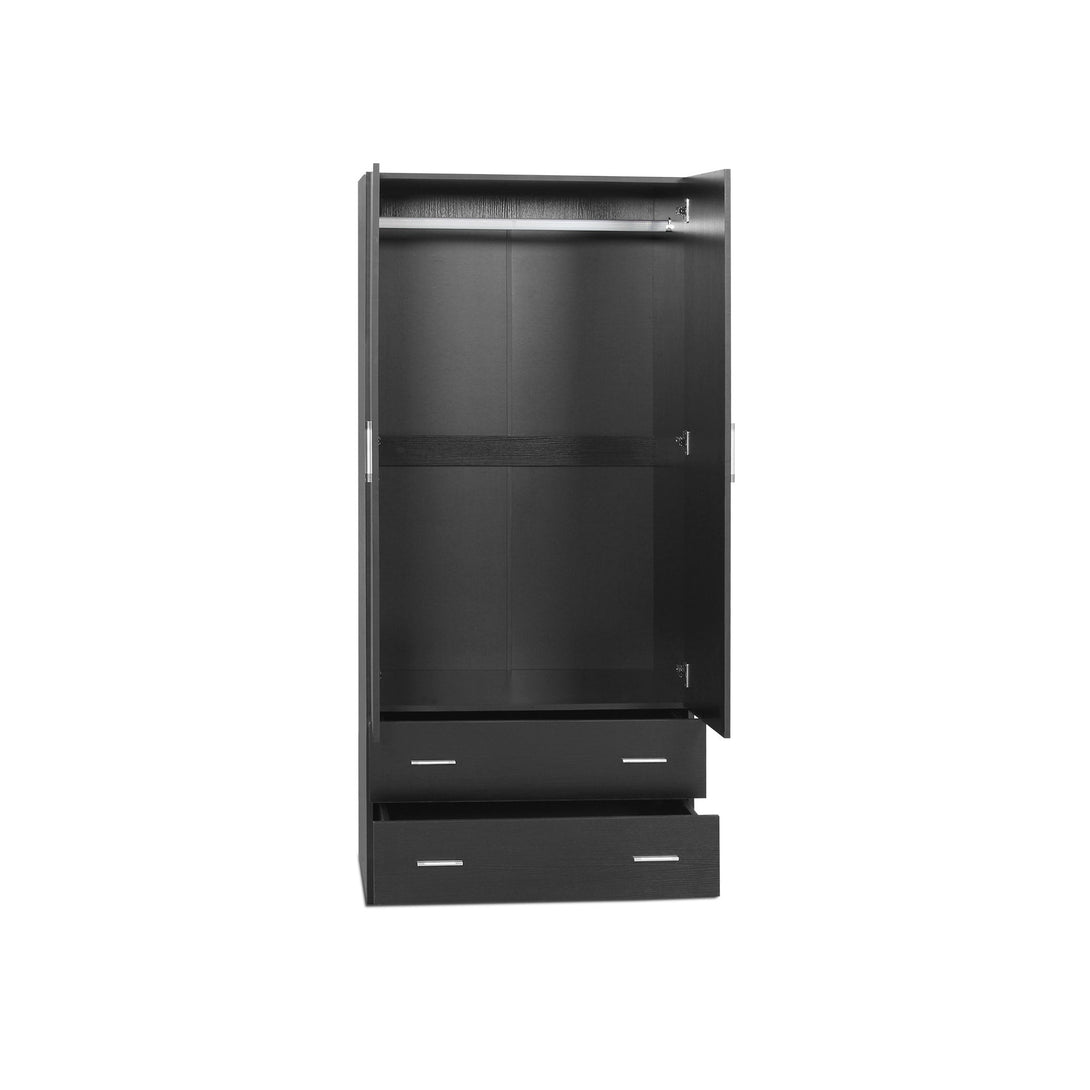 Bram 2 Door Wardrobe with 2 Drawers - Black