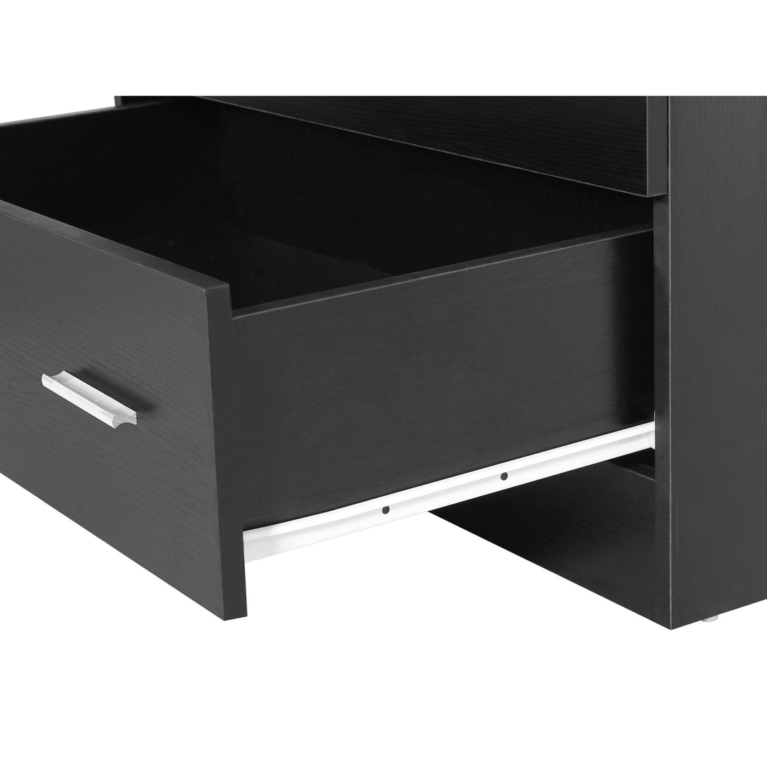 Bram 2 Door Wardrobe with 2 Drawers - Black