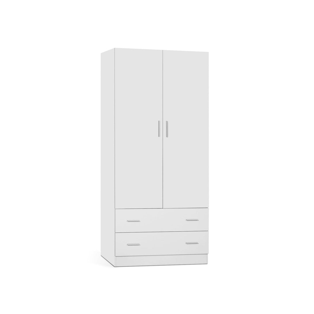 Bram 2 Door Wardrobe with 2 Drawers - White