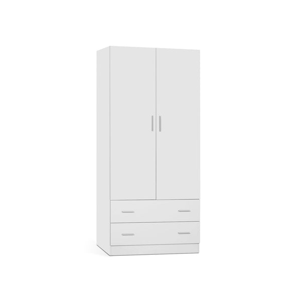 Bram 2 Door Wardrobe with 2 Drawers - White