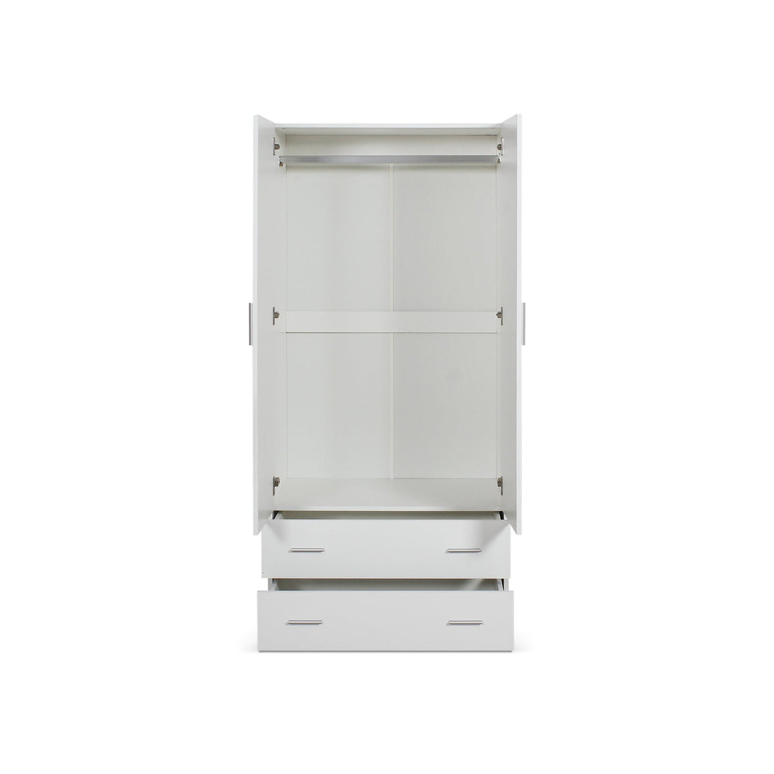 Bram 2 Door Wardrobe with 2 Drawers - White