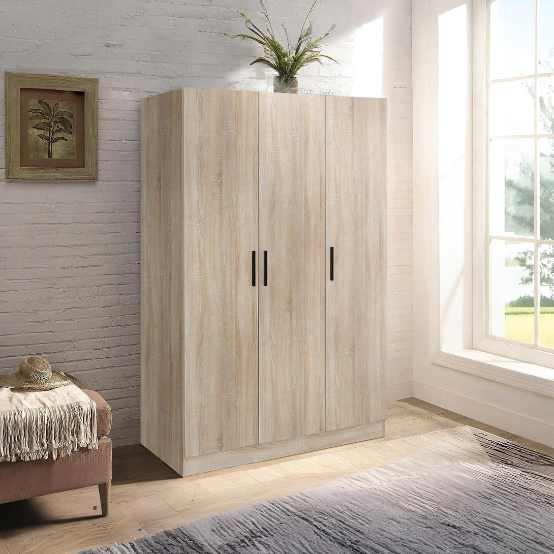 Bram 3 Door Wardrobe Cabinet - Oak