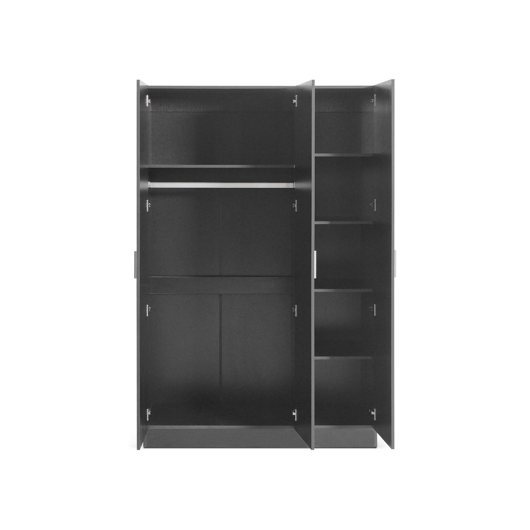 Bram 3 Door Wardrobe Cabinet - Black 