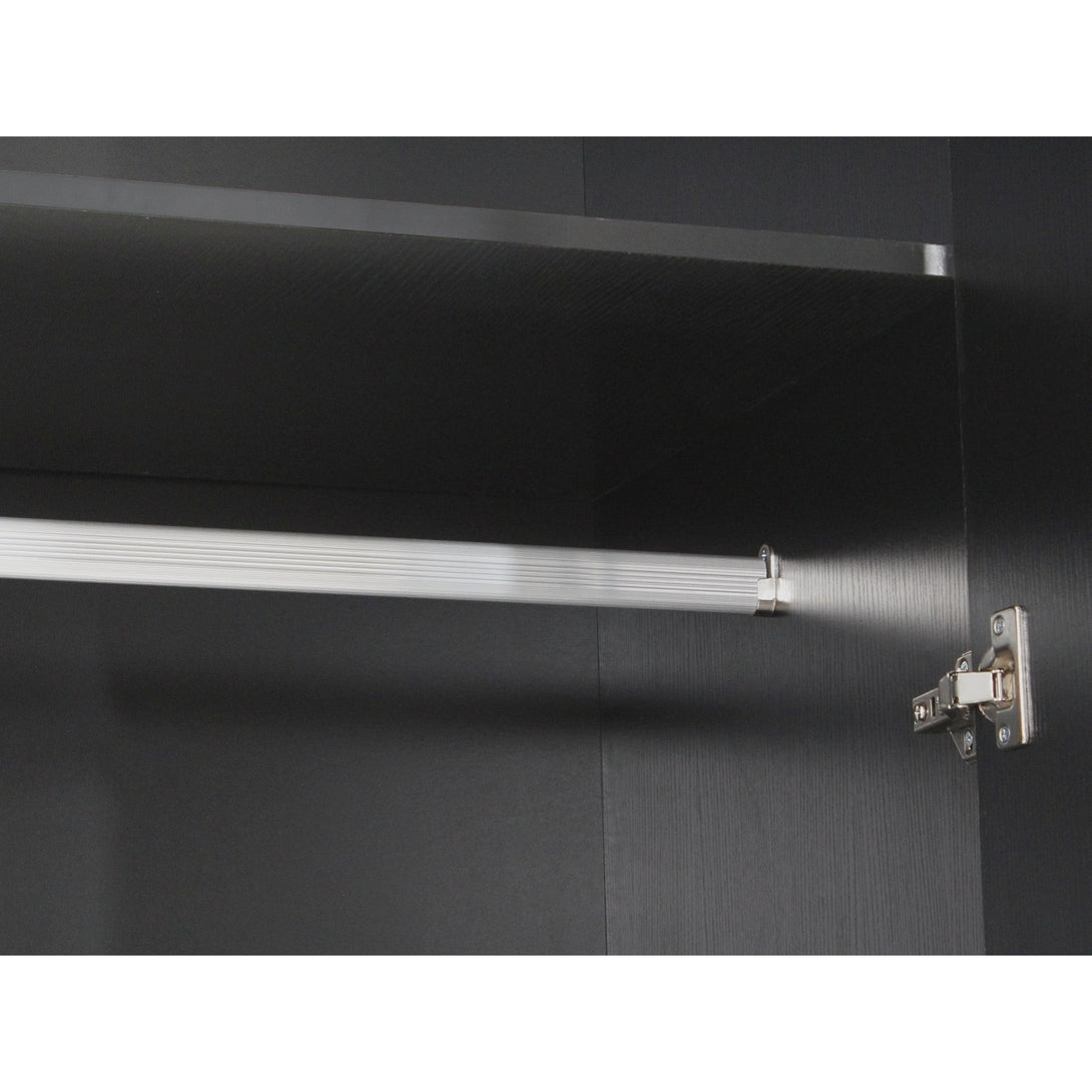 Bram 3 Door Wardrobe Cabinet - Black 