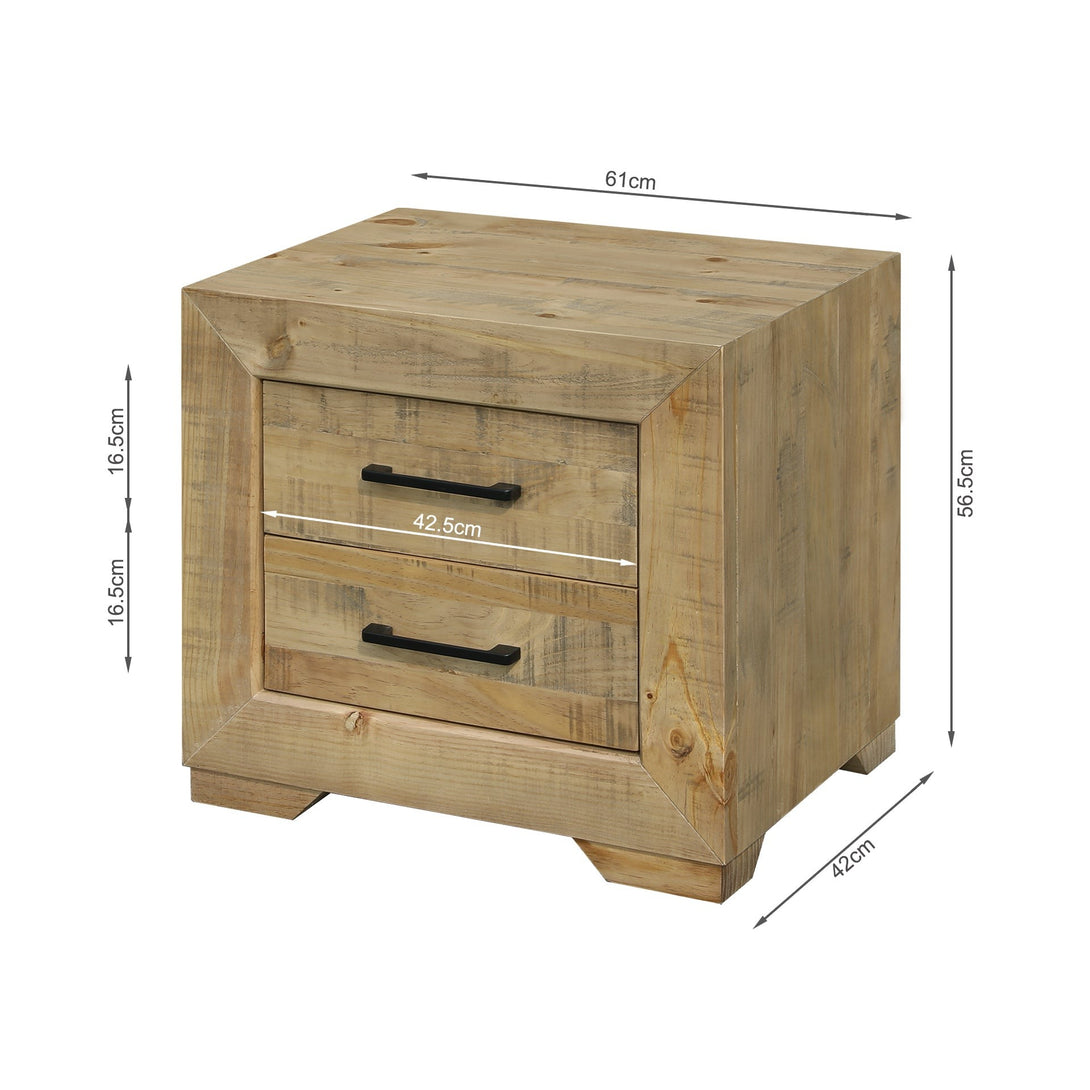 Argento Solid Wood Bedside Table - Delhi