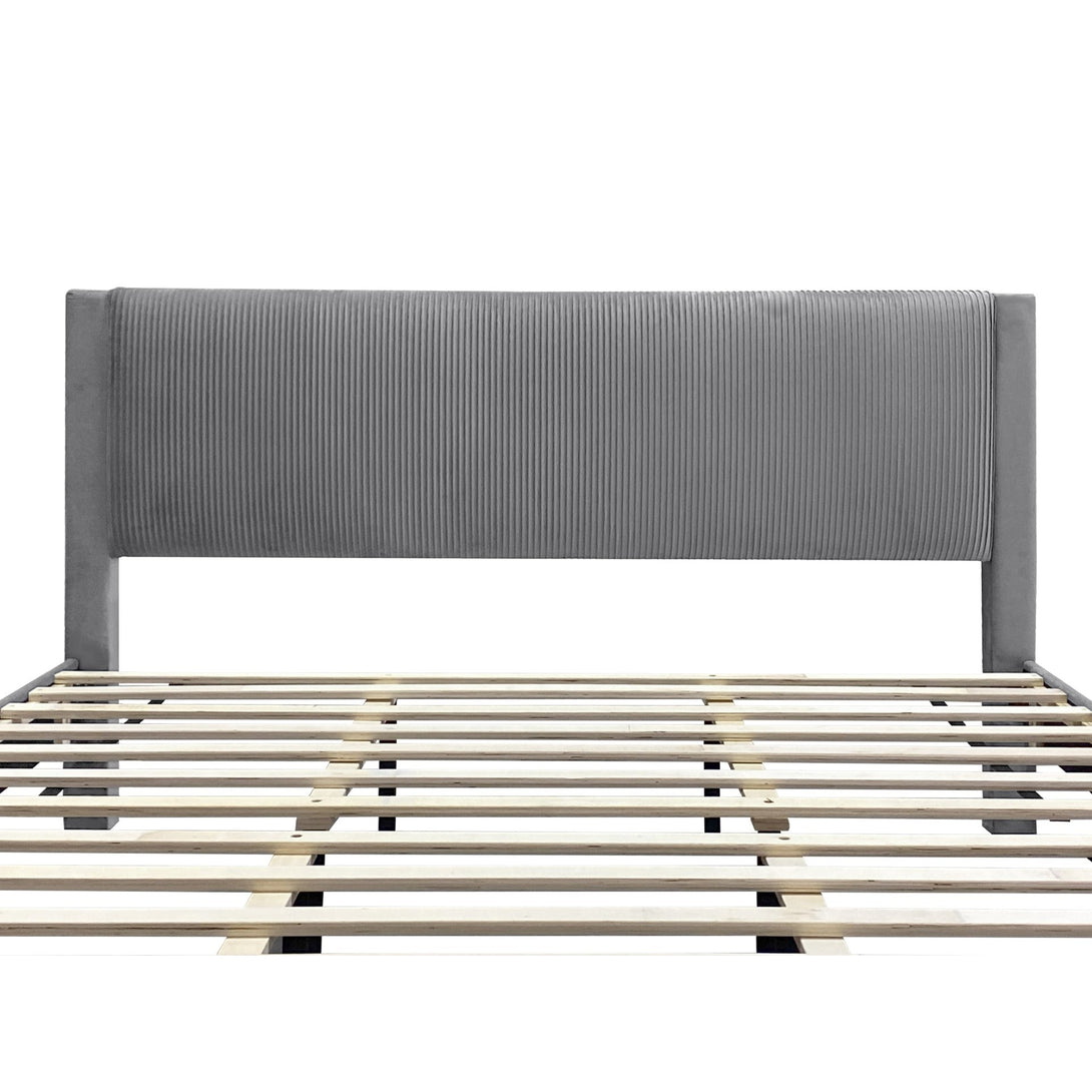 Gower Super King Fabric Bed Frame with 4 Drawers - Grey