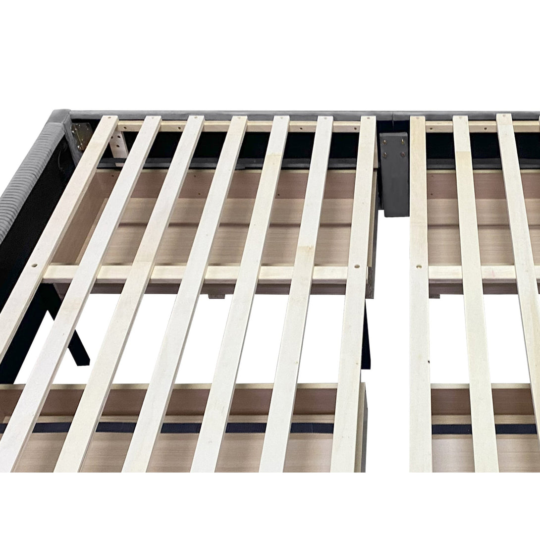 Gower Super King Fabric Bed Frame with 4 Drawers - Grey