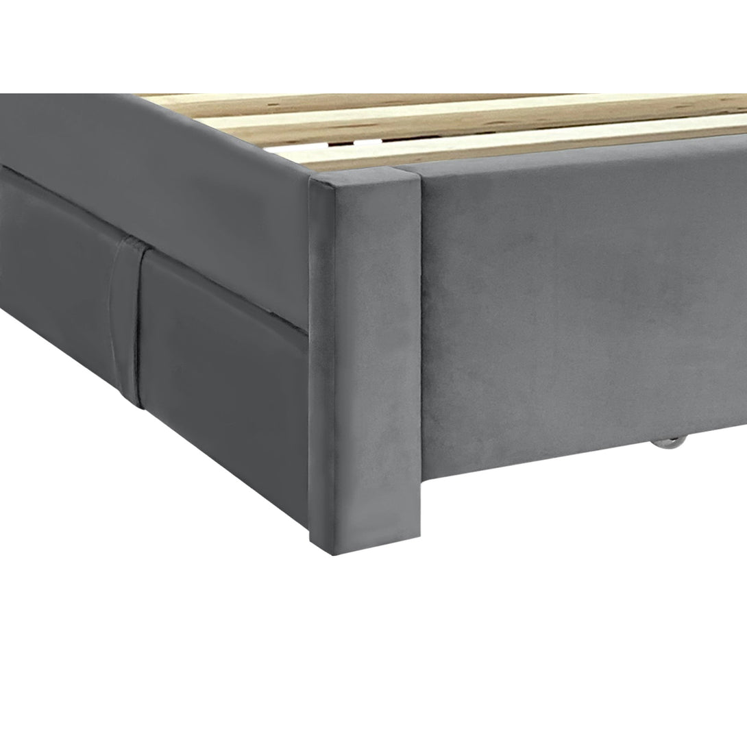 Columbia Super King Fabric Bed Frame with 4 Drawers - Grey