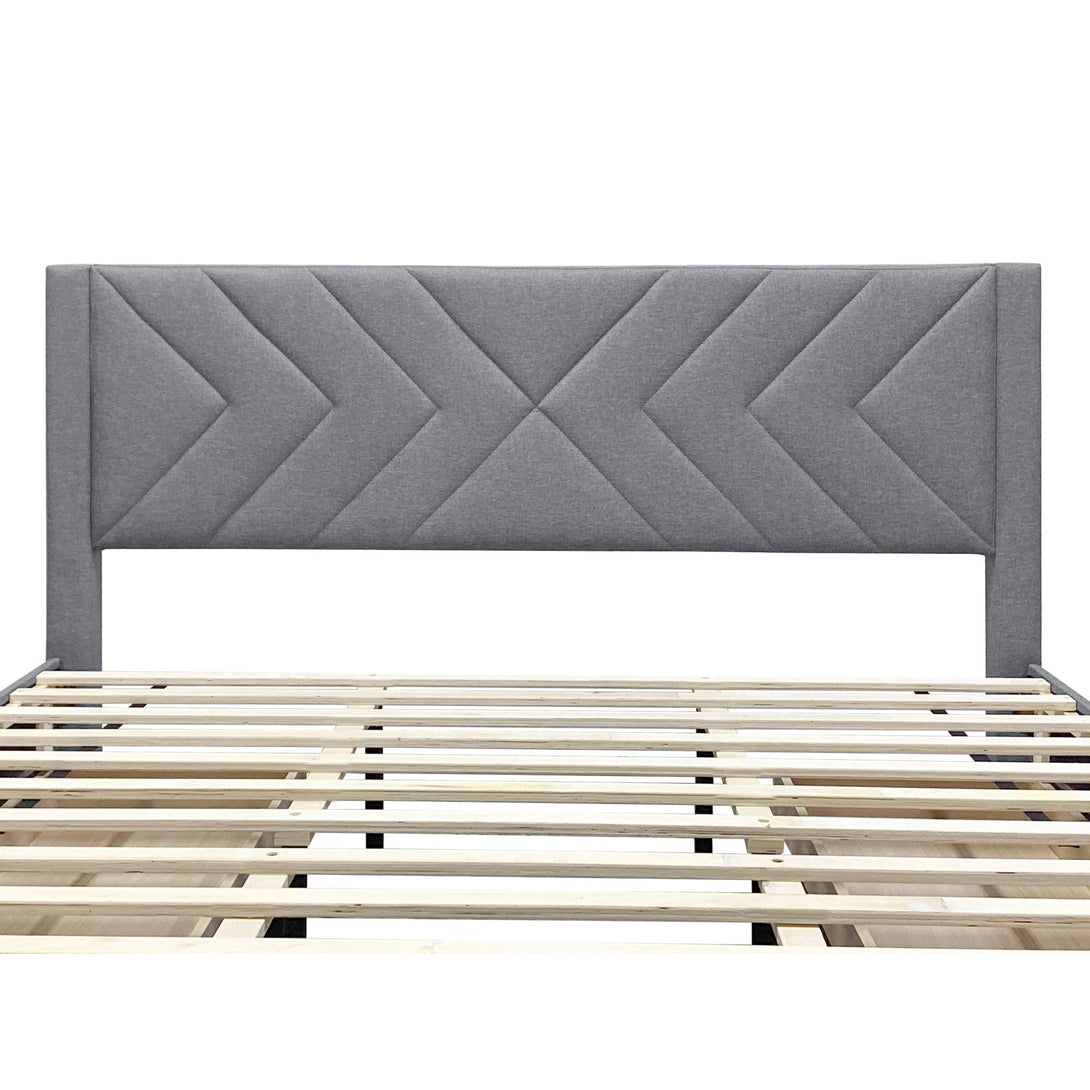 Haydon Super King Fabric Bed Frame with 4 Drawers - Light Grey