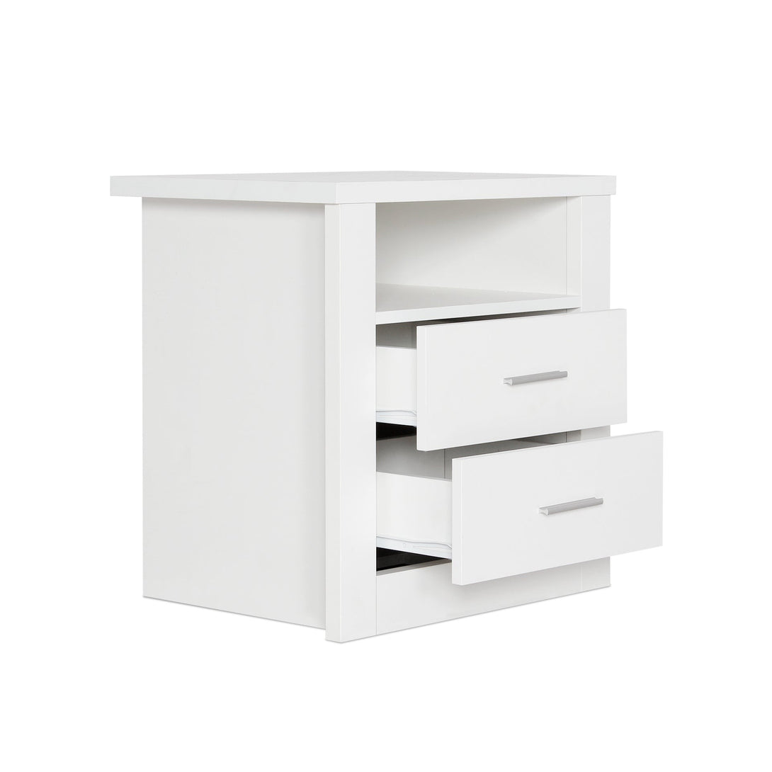 Mateo Wooden Bedside Table - White