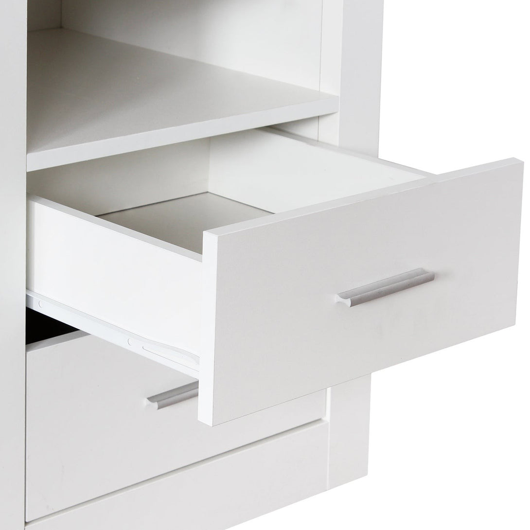 Mateo Wooden Bedside Table - White