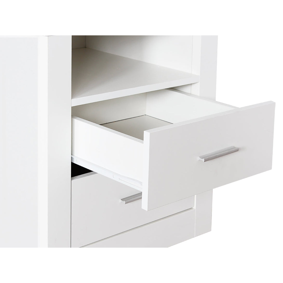 Mateo Wooden Bedside Table - White + Oak