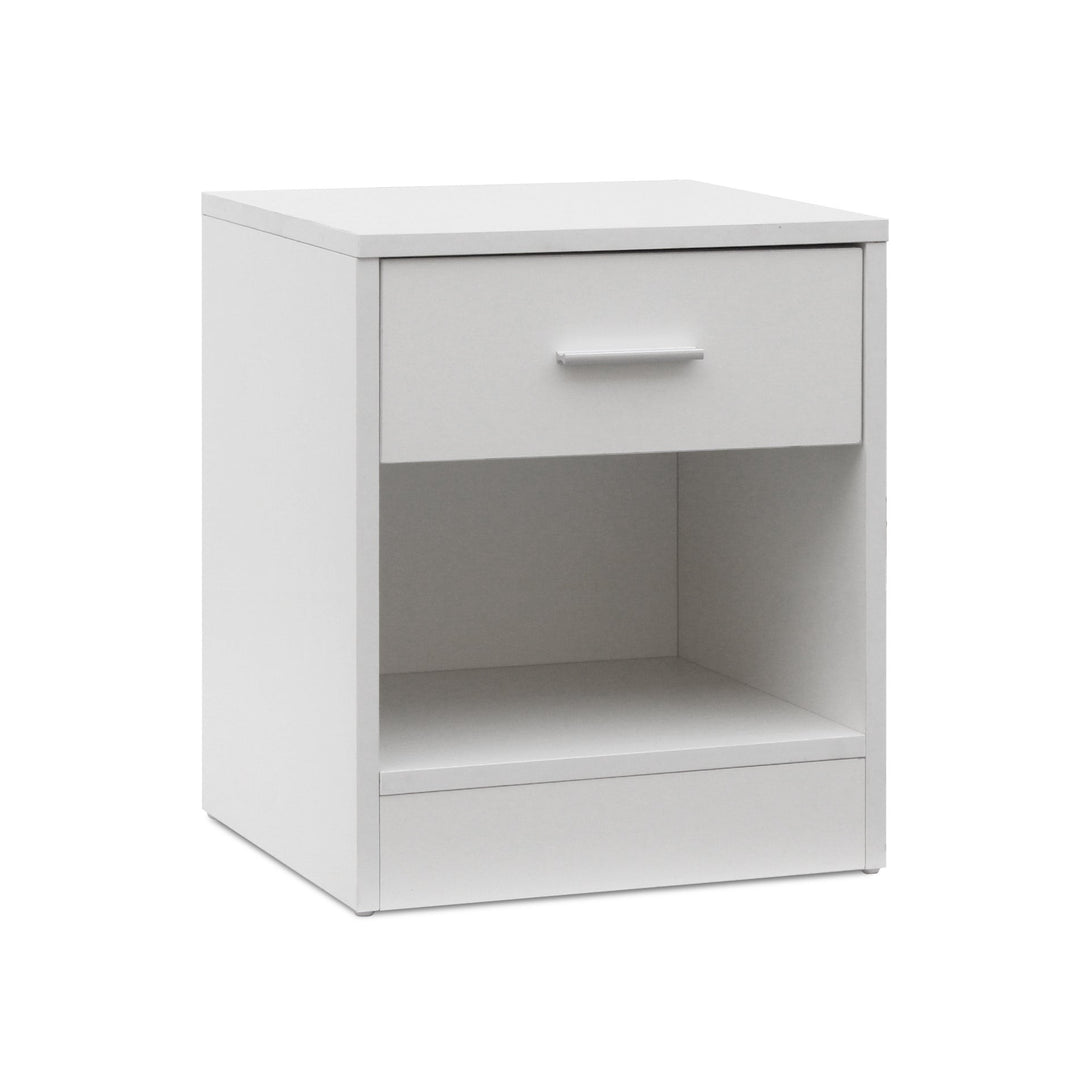 Clayton Bedside Table with 1 Drawer - White