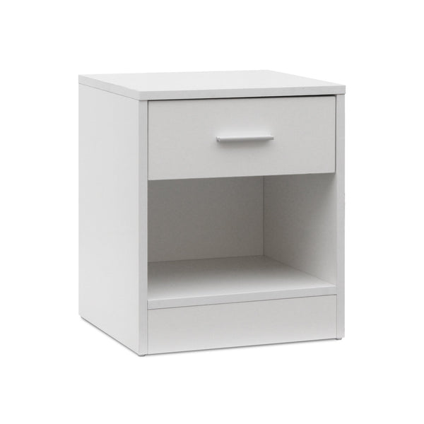 Clayton Bedside Table with 1 Drawer - White