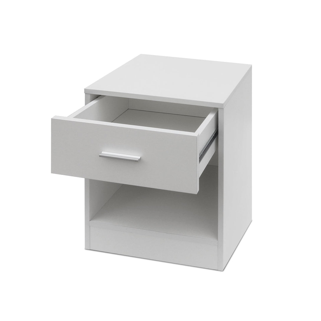 Clayton Bedside Table with 1 Drawer - White