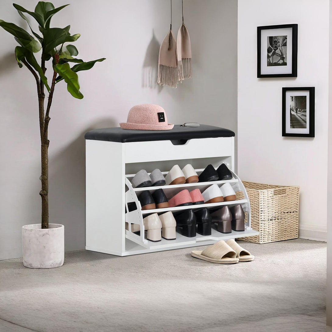 Hawea Wooden Shoe Rack 3 Layer - White
