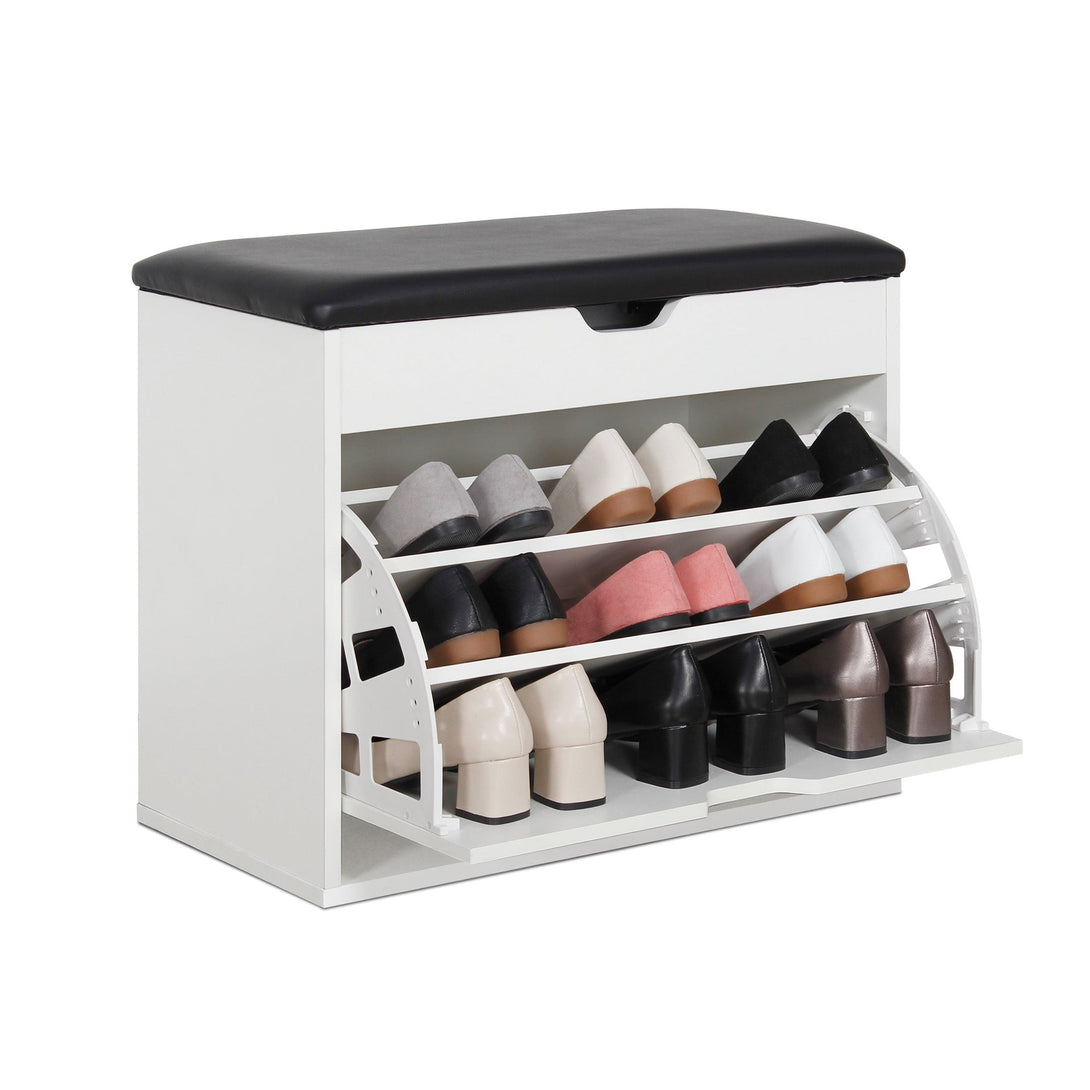 Hawea Wooden Shoe Rack 3 Layer - White