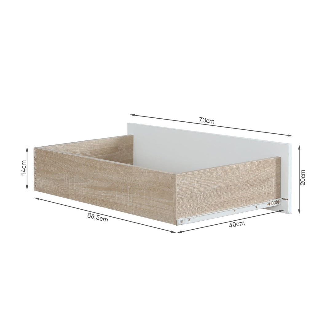 Bram 3 Door Wardrobe Cabinet with Mirror - Oak + White