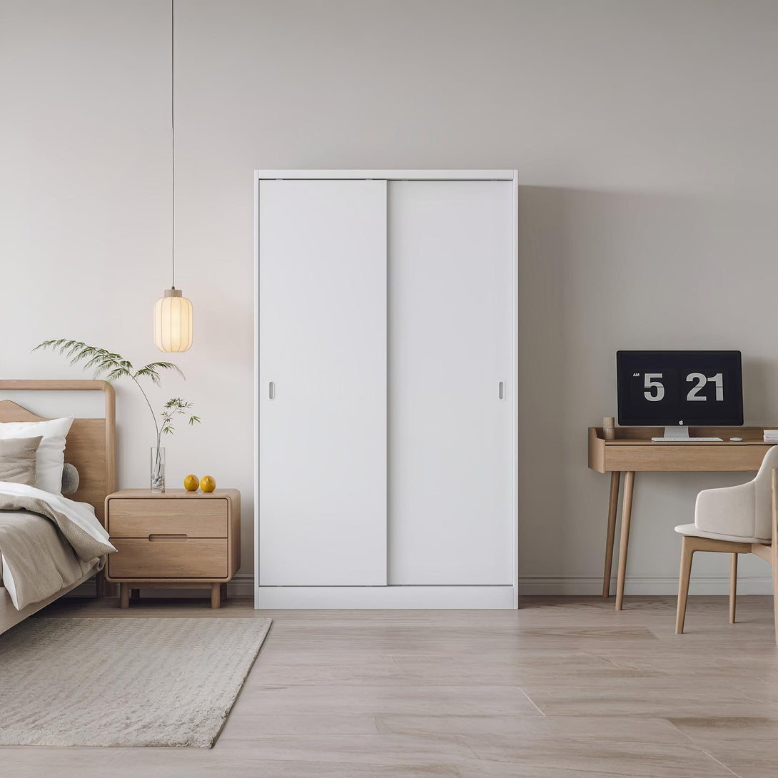 Wayne 120cm Wardrobe With Sliding Doors - White