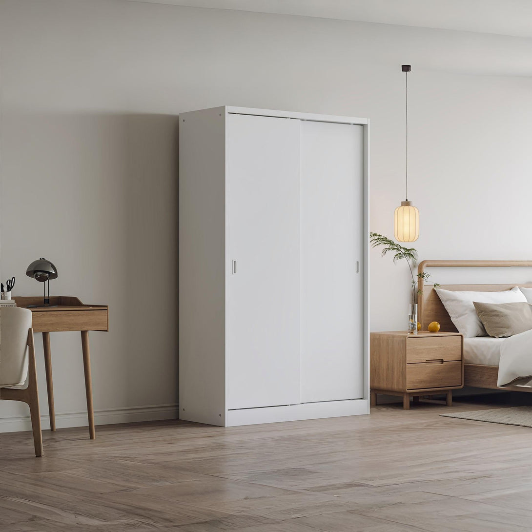 Wayne 120cm Wardrobe With Sliding Doors - White