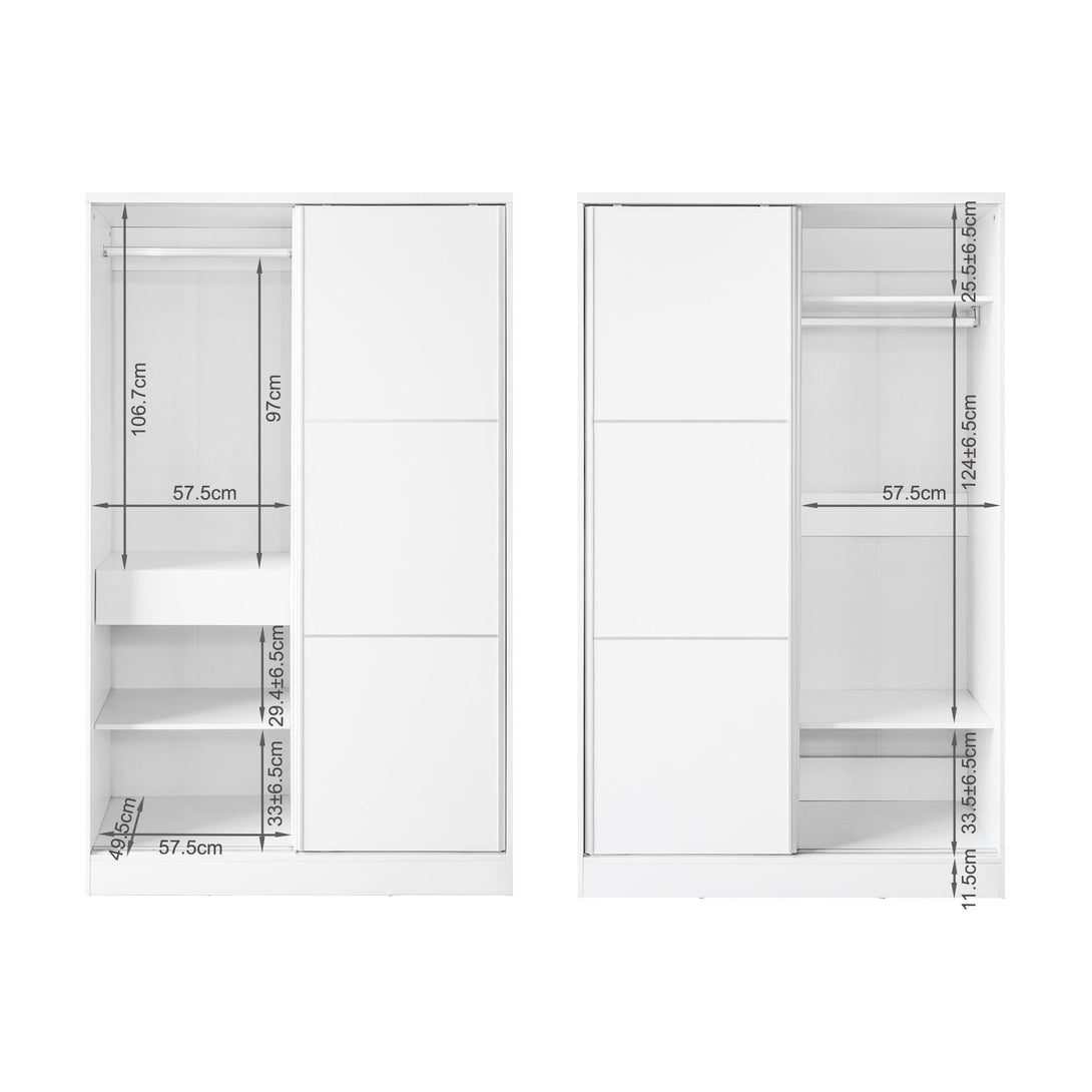 Tonto 120cm Wardrobe With Sliding Doors - White
