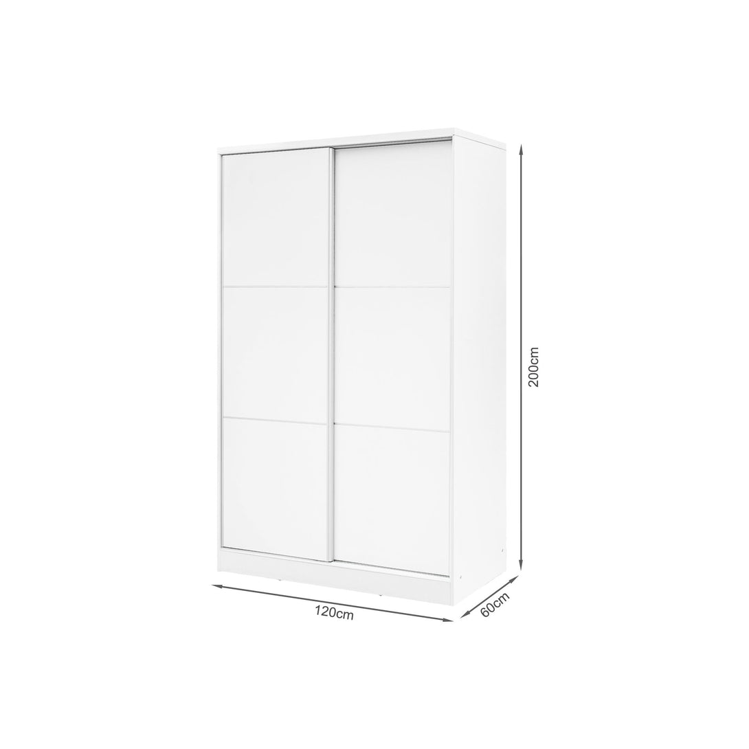 Tonto 120cm Wardrobe With Sliding Doors - White