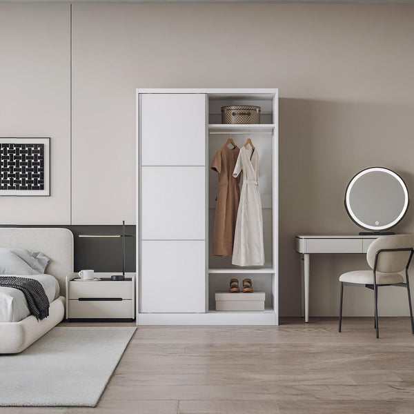 Tonto 120cm Wardrobe With Sliding Doors - White