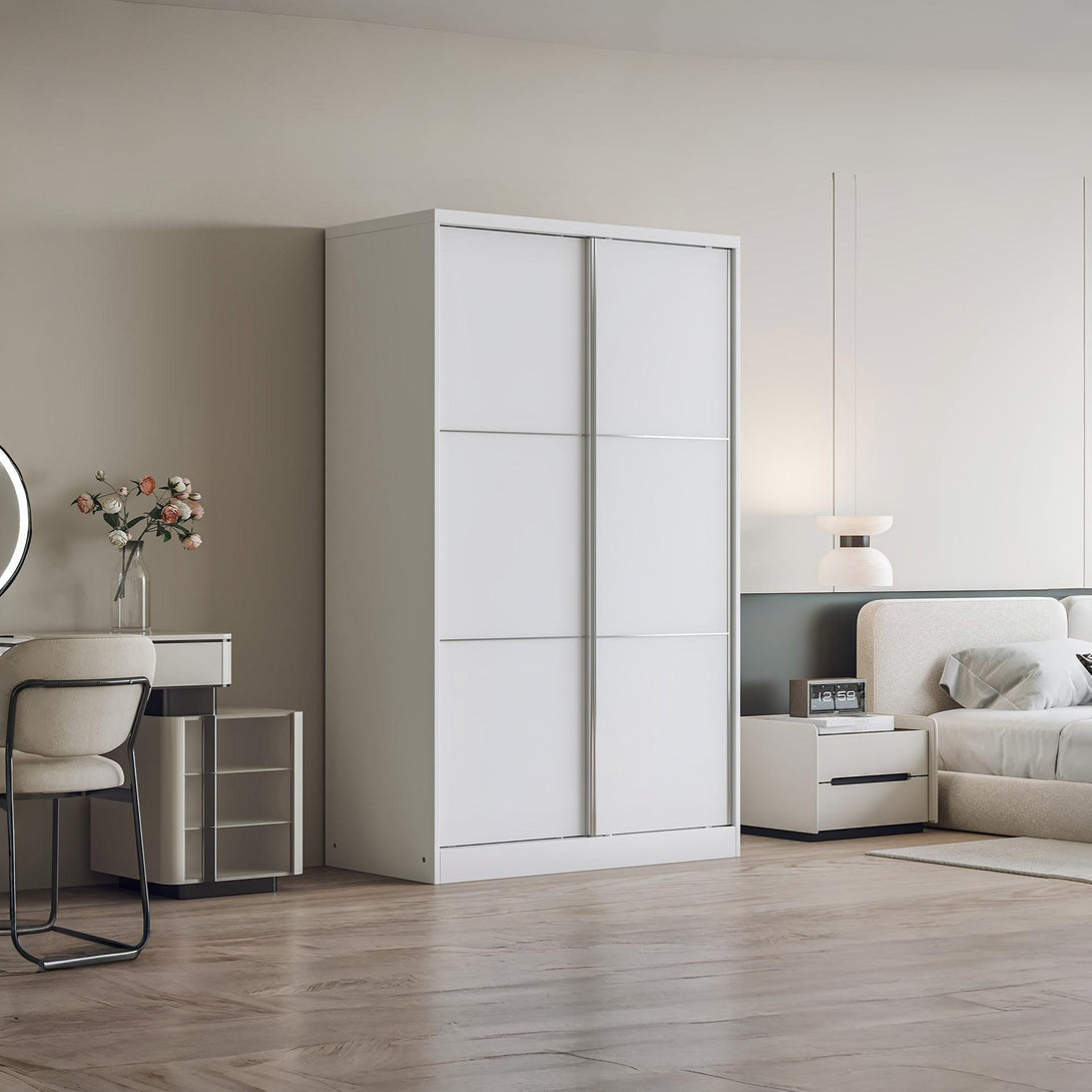 Tonto 120cm Wardrobe With Sliding Doors - White