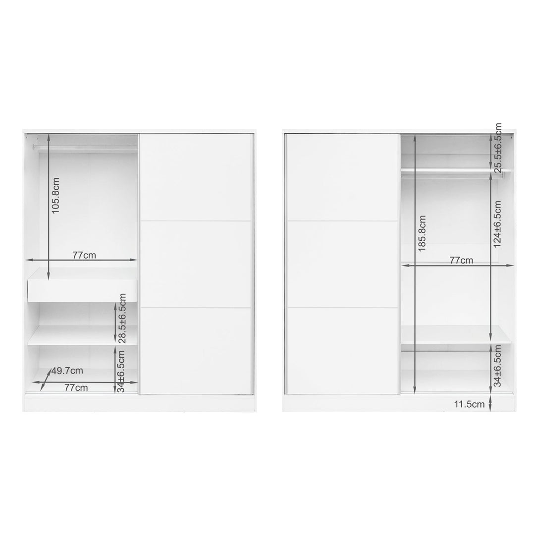 Tonto 160cm Wardrobe With Sliding Doors - White
