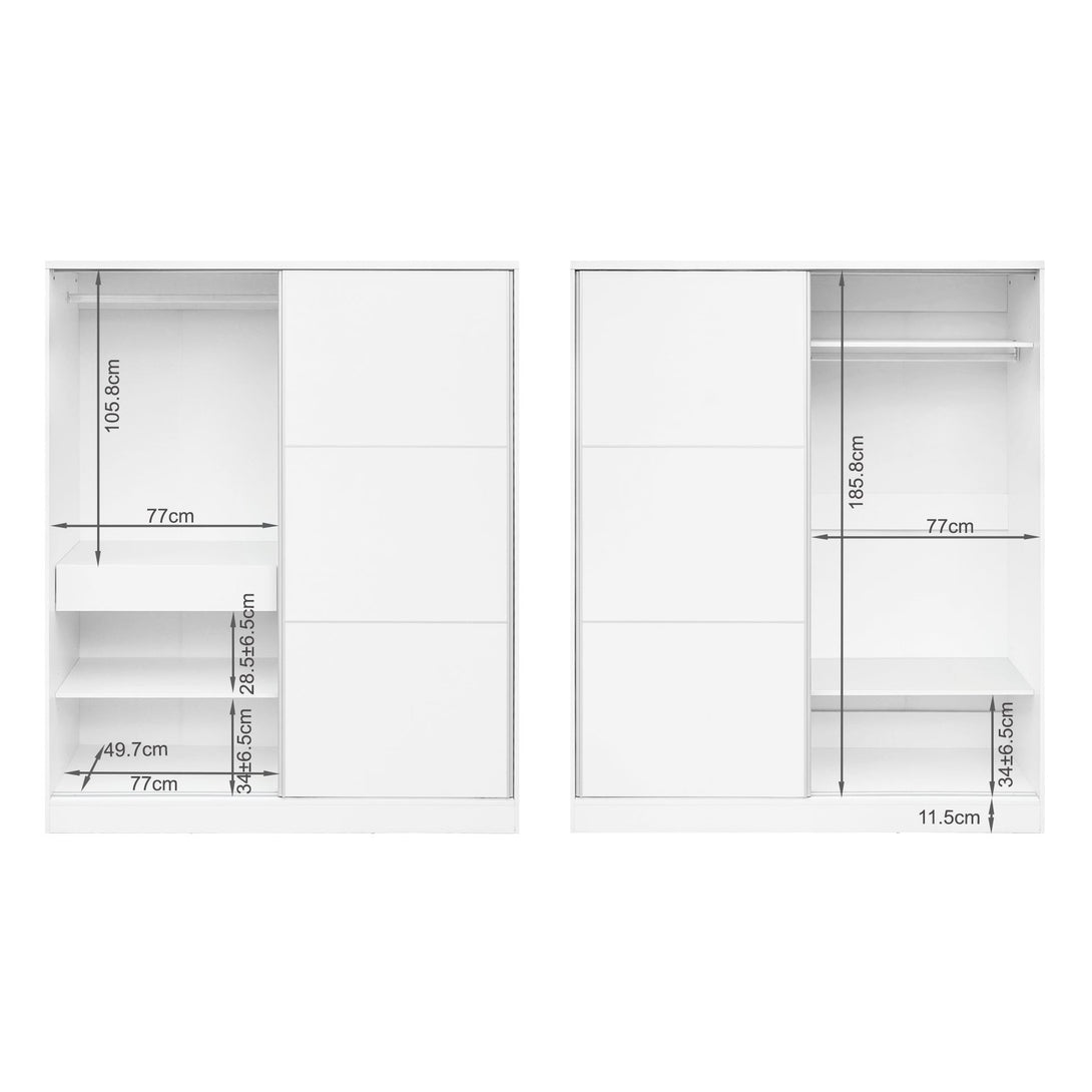 Tonto 160cm Wardrobe With Sliding Doors - White