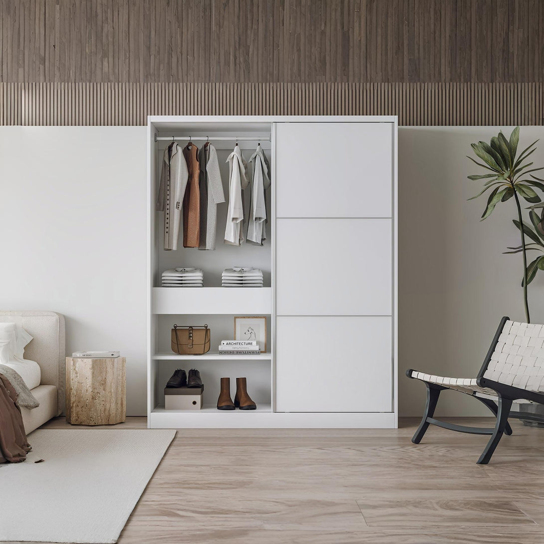Tonto 160cm Wardrobe With Sliding Doors - White
