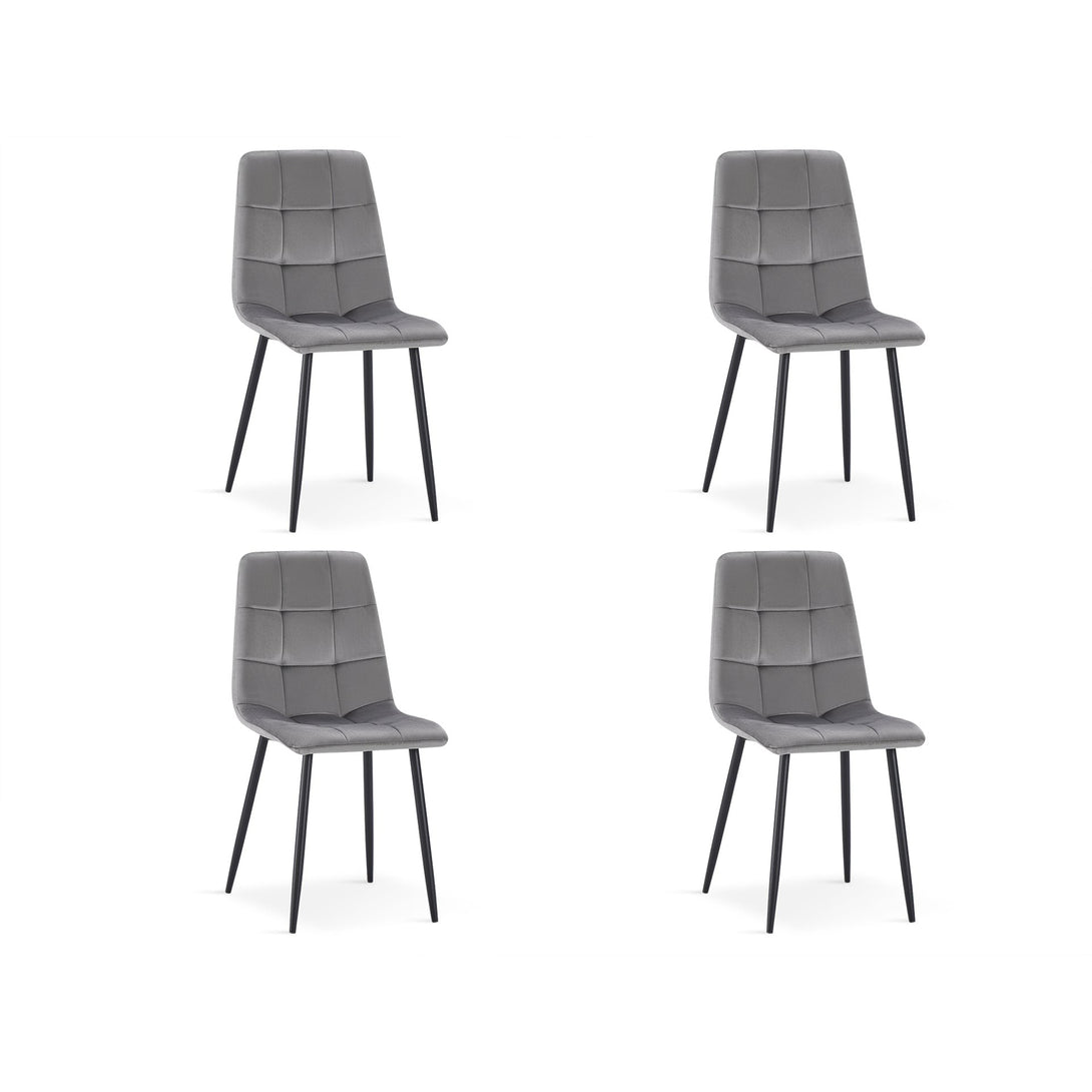 Sasha Dining Chair - Set of 4 - Grey + Black