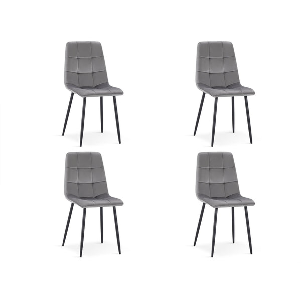 Sasha Dining Chair - Set of 4 - Grey + Black