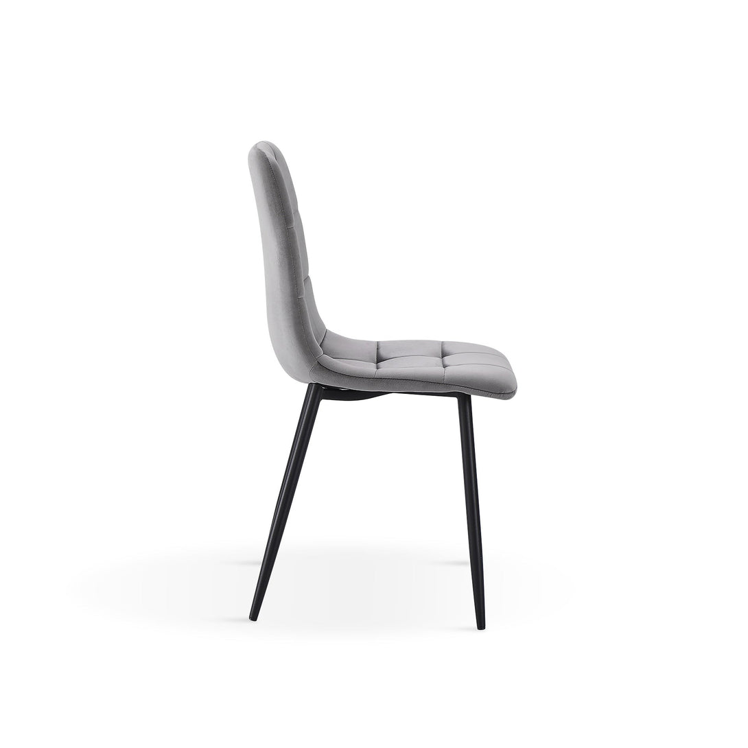 Sasha Dining Chair - Set of 4 - Grey + Black