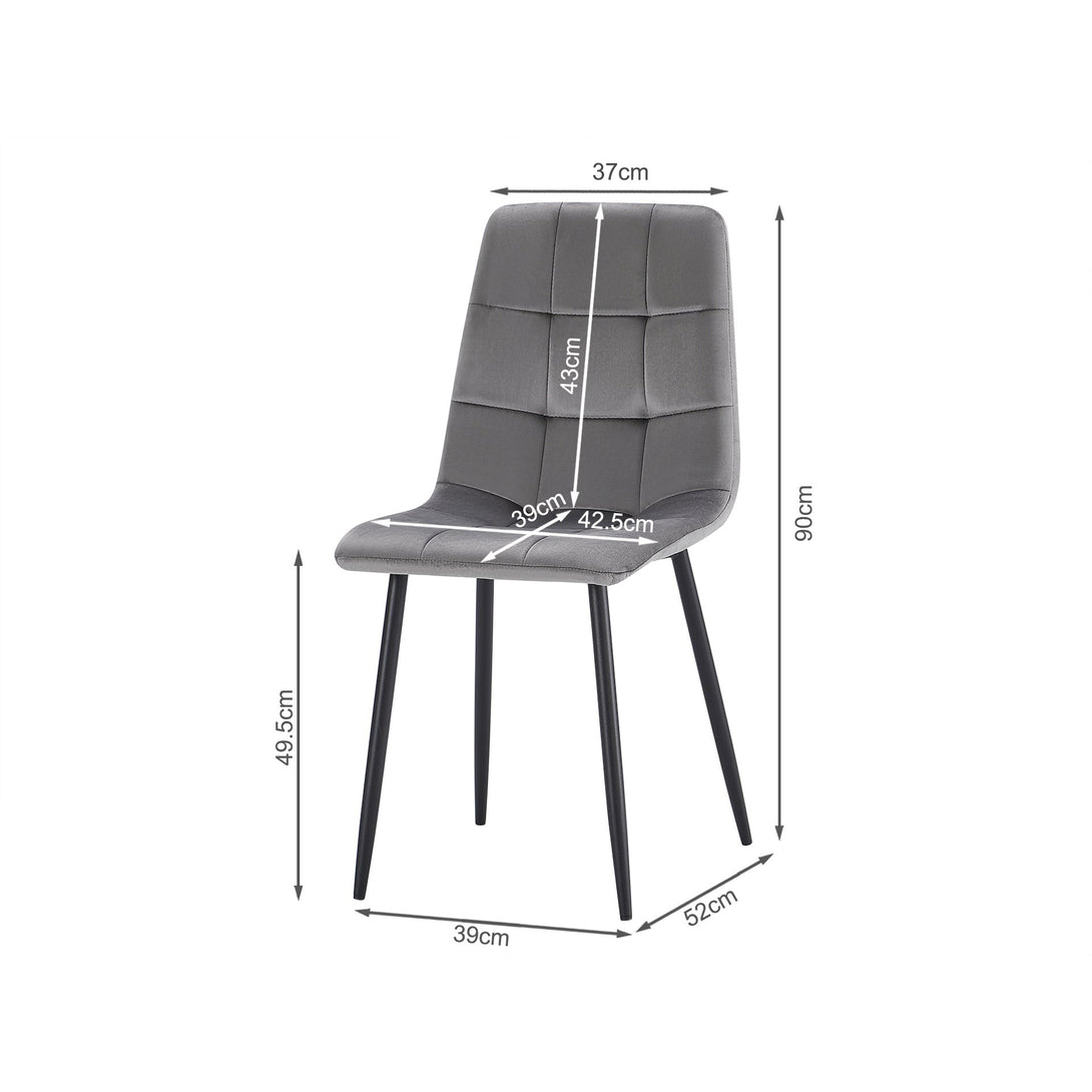 Sasha Dining Chair - Set of 4 - Grey + Black