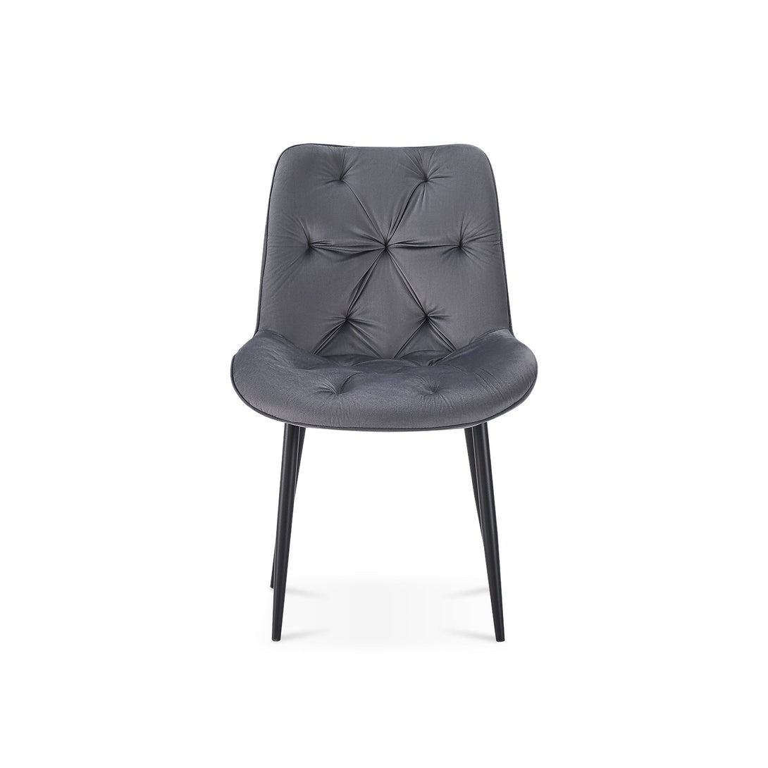 Dallas Dining Chair - Set of 4 - Dark Grey + Black