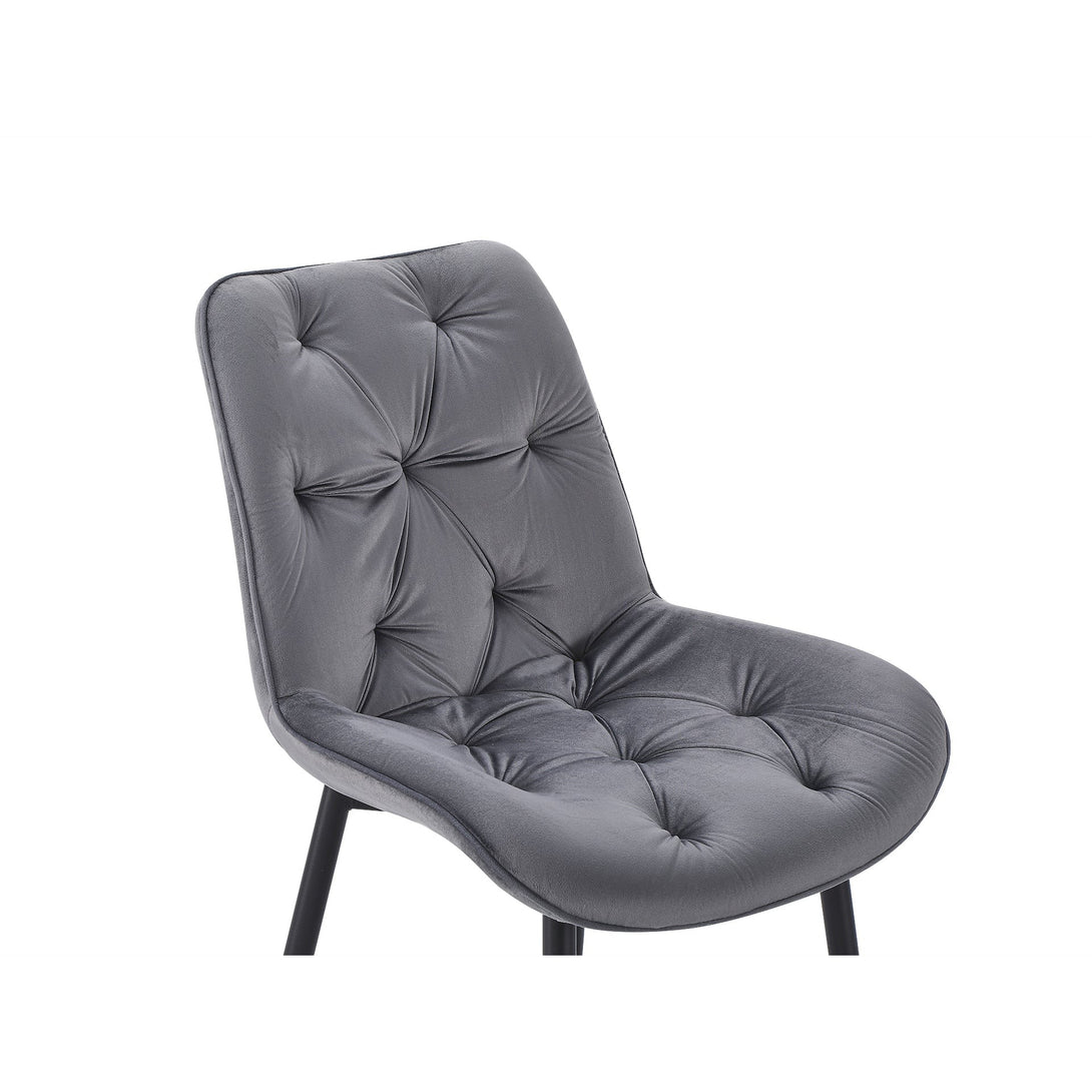 Dallas Dining Chair - Set of 4 - Dark Grey + Black