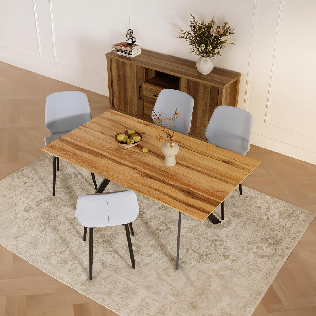 Irene Dining Chair - Set of 4 - Light Grey + Black