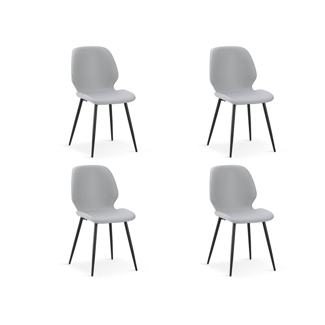 Irene Dining Chair - Set of 4 - Light Grey + Black