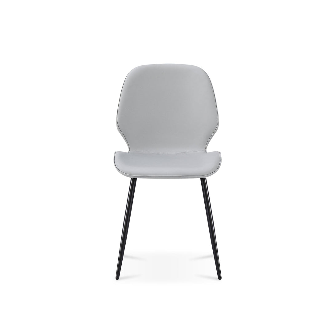 Irene Dining Chair - Set of 4 - Light Grey + Black
