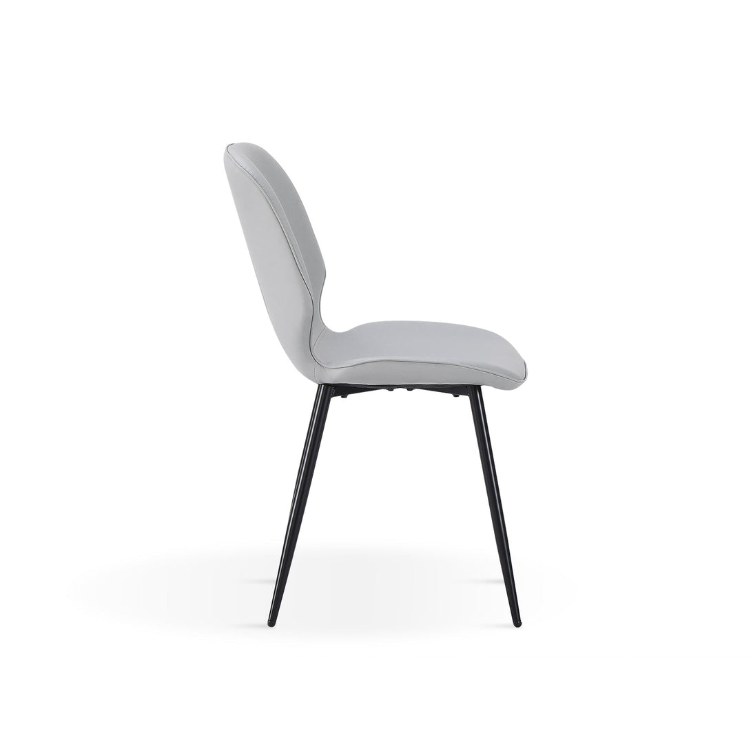 Irene Dining Chair - Set of 4 - Light Grey + Black