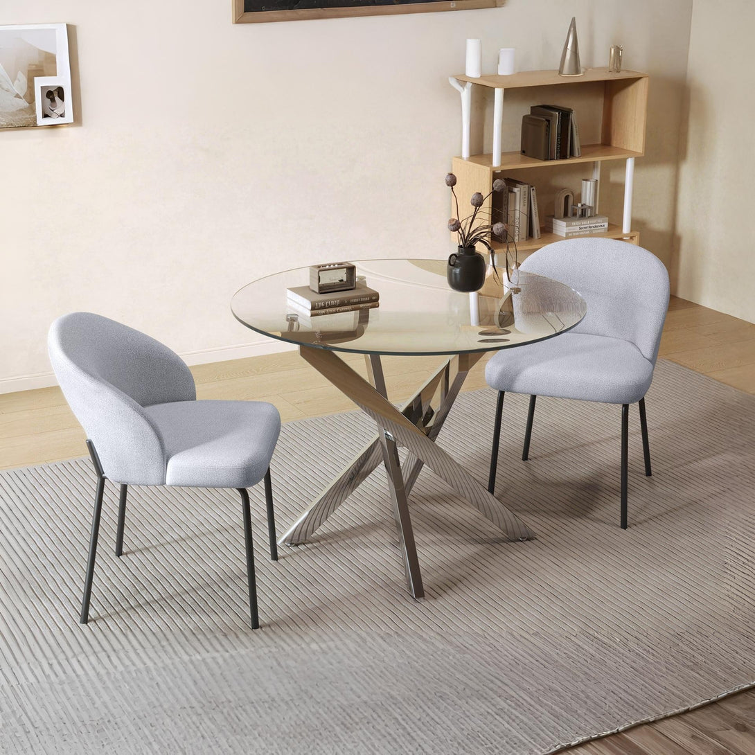 Selene Dining Chair - Set of 2 - Cool Light Grey