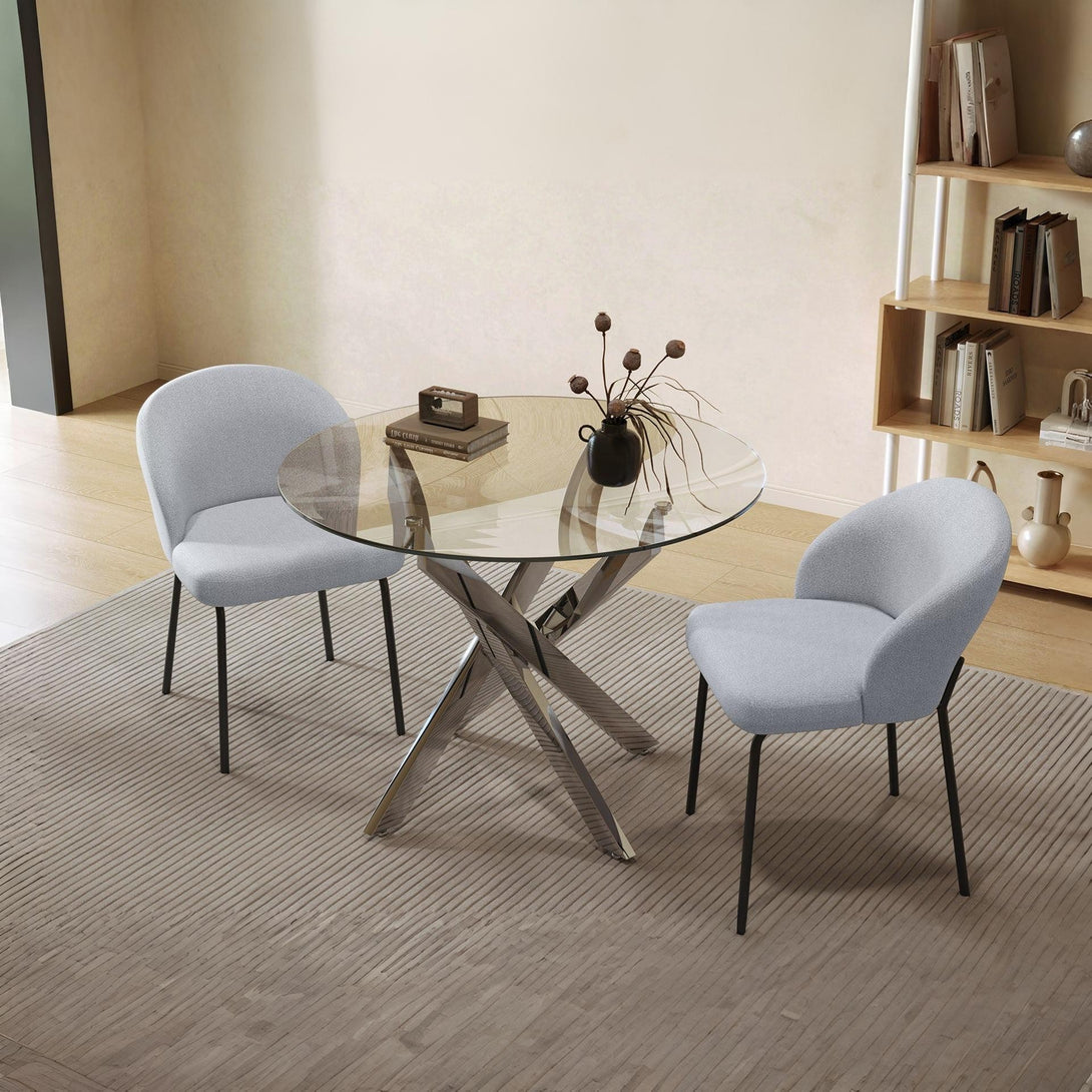 Selene Dining Chair - Set of 2 - Cool Light Grey