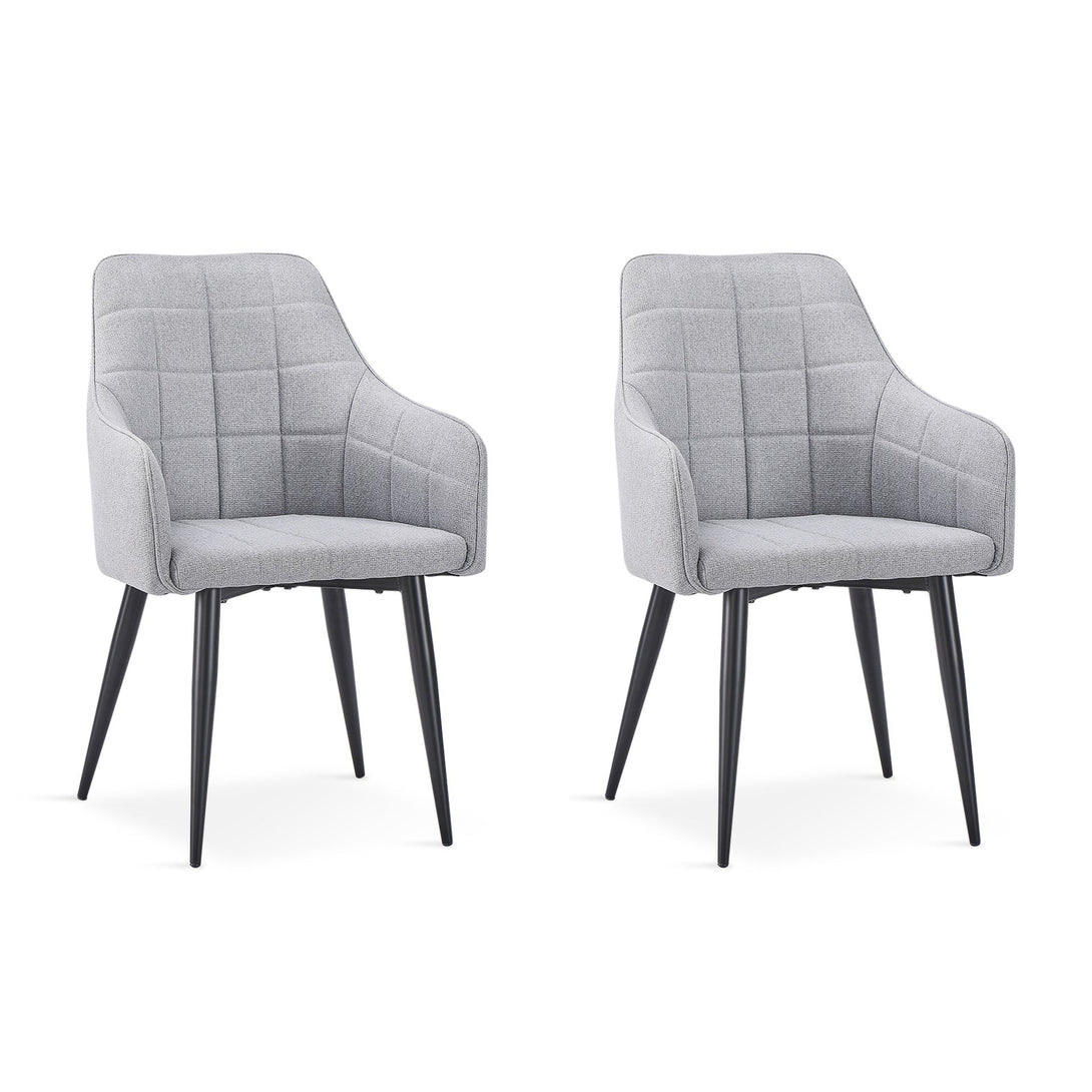 Kendra Dining Chair - Set of 2 - Light Grey + Black
