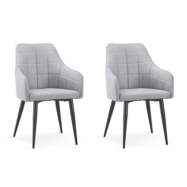 Kendra Dining Chair - Set of 2 - Light Grey + Black