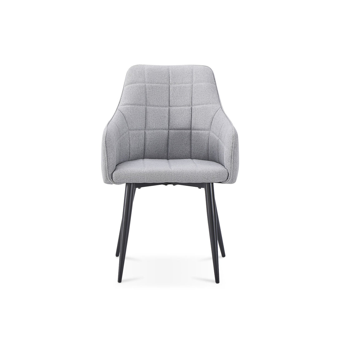 Kendra Dining Chair - Set of 2 - Light Grey + Black