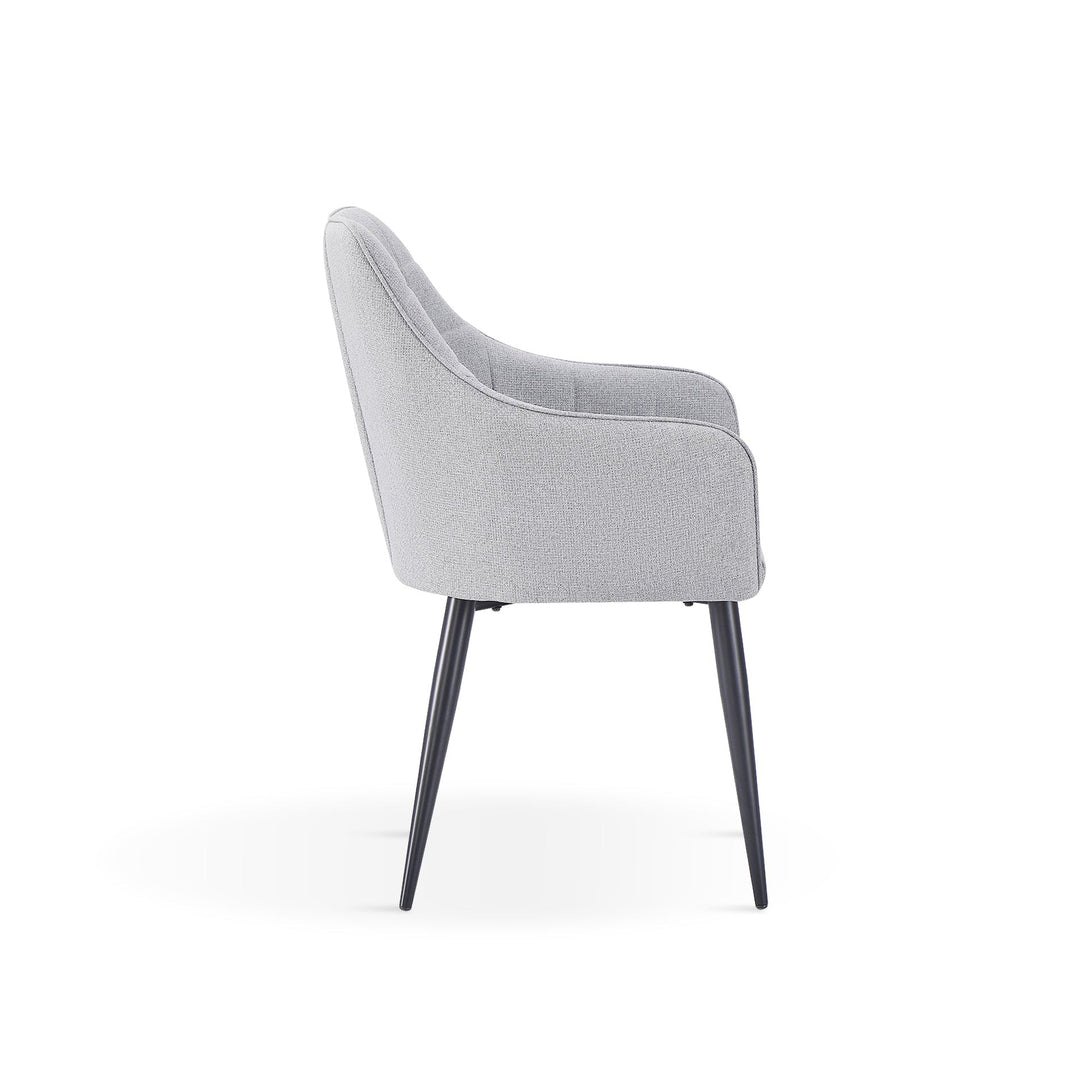 Kendra Dining Chair - Set of 2 - Light Grey + Black