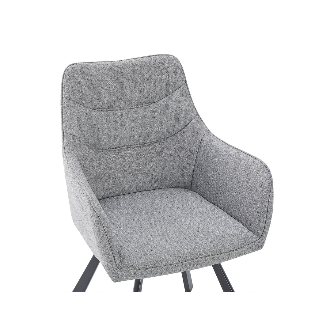 Malaya Swivel Dining Chair - Set of 2 - Bluish Grey + Black