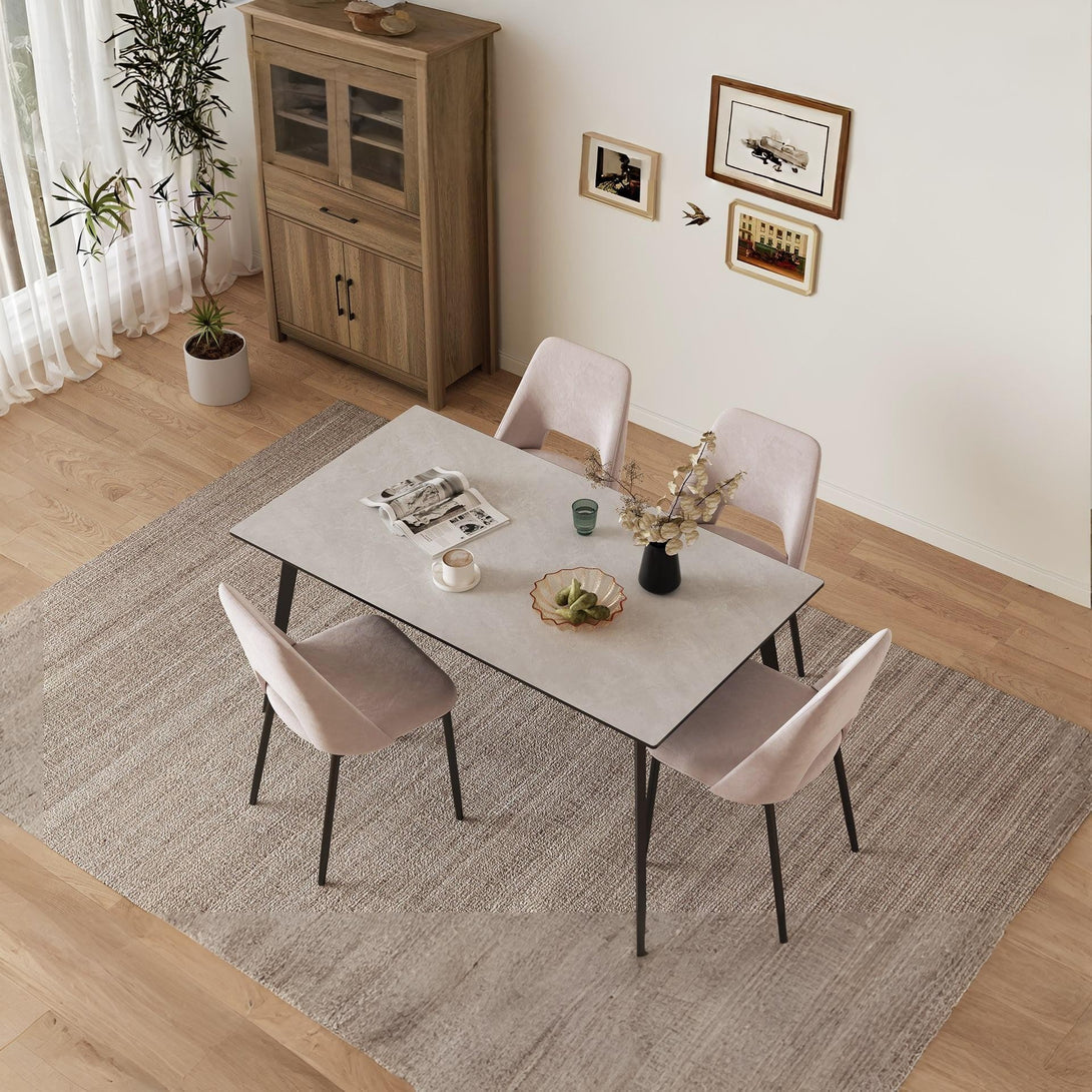 Julie Dining Chair - Set of 4 - Light Brown + Black