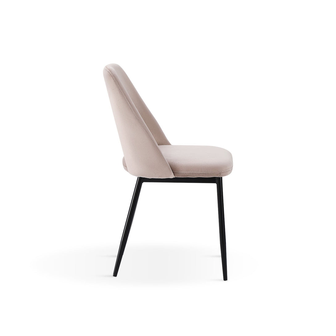 Julie Dining Chair - Set of 4 - Light Brown + Black